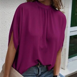 SHEIN Vibrant Magenta Blouse